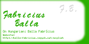 fabricius balla business card
